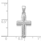 Sterling Silver Rhodium Plated Diamond Cross Pendant