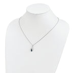 White Night Sterling Silver Rhodium-plated Blue Diamond 18 inch Necklace with 2 Inch Extender