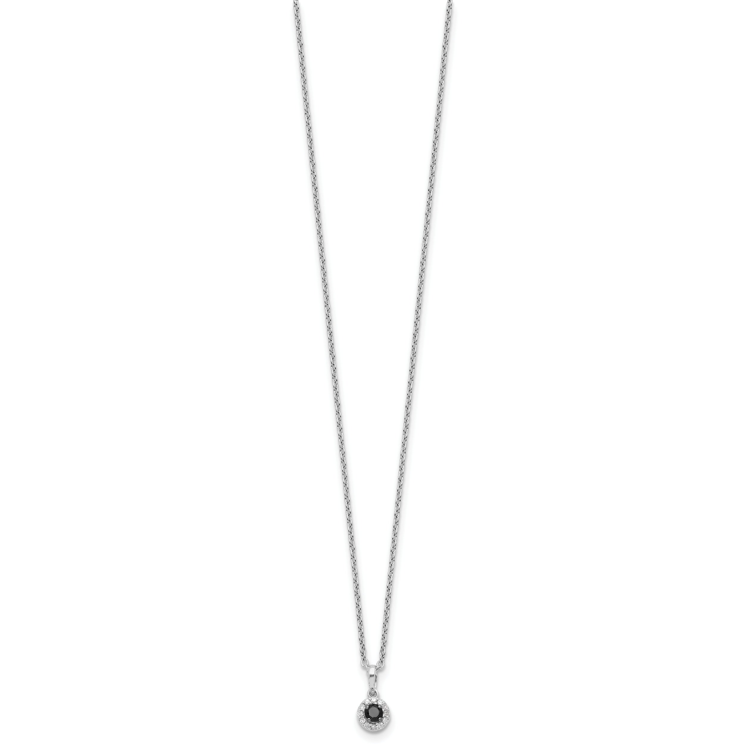 Sterling Silver Rhodium-Plated Diamond Circle Pendant Necklace Elegant Gift Ready