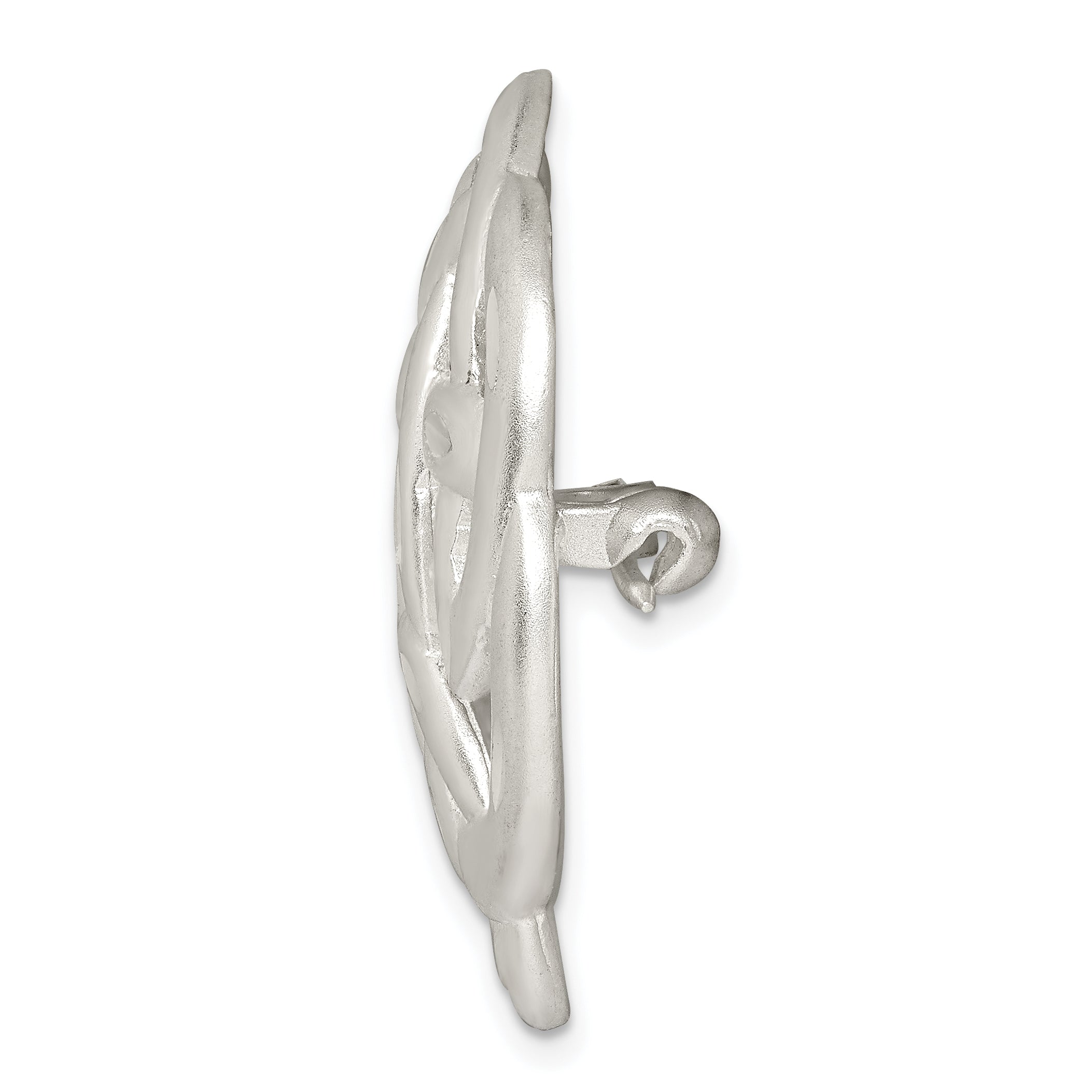 925 Sterling Silver Celtic Knot Pin with Diamond-Cut Satin Finish