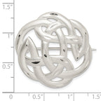 925 Sterling Silver Celtic Knot Pin with Diamond-Cut Satin Finish