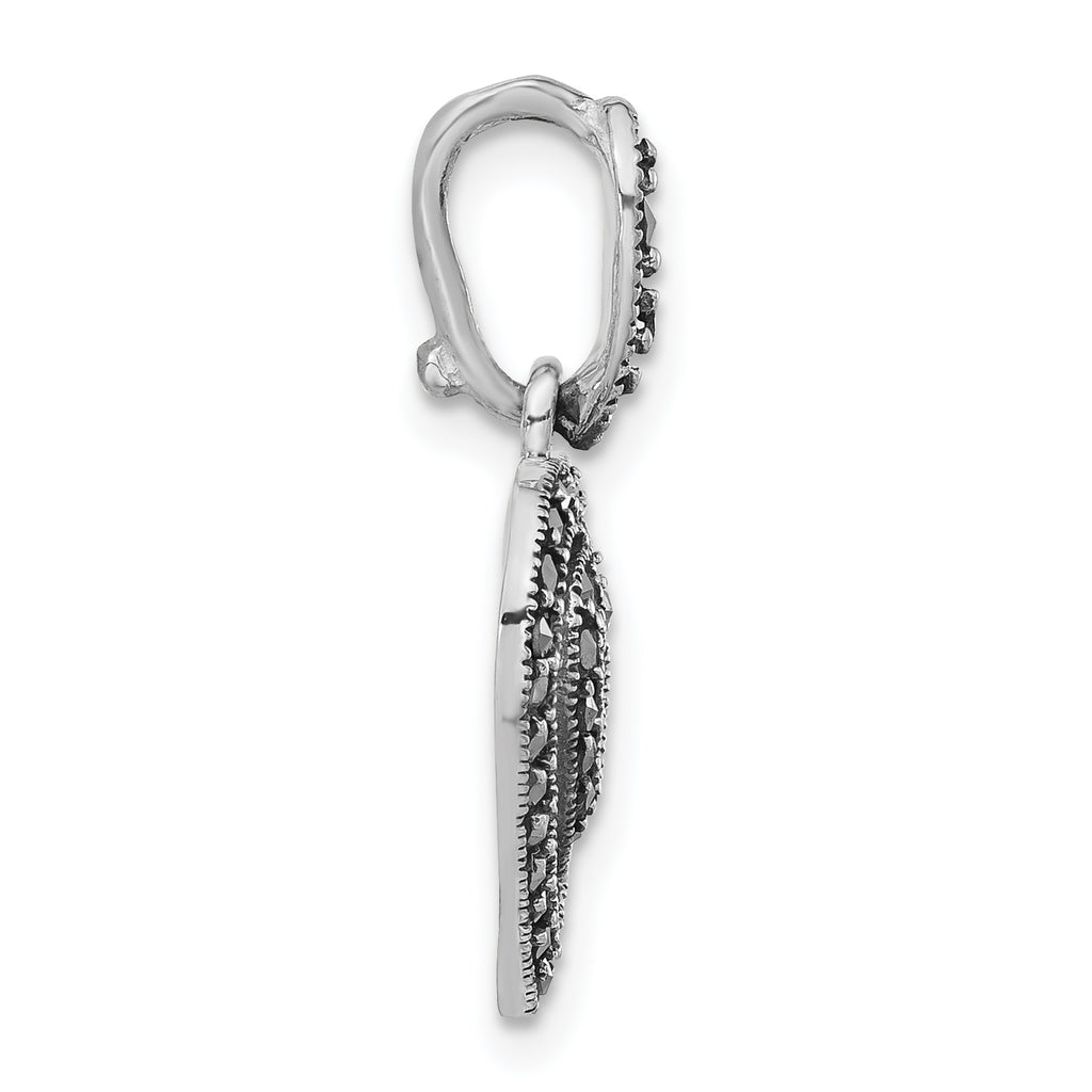 Sterling Silver Marcasite Heart Pendant
