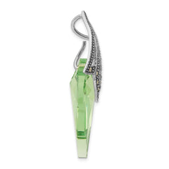 Sterling Silver Marcasite & Swarovski Elements Leaf Pendant
