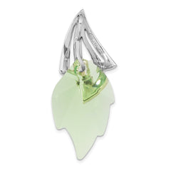 Sterling Silver Marcasite & Swarovski Elements Leaf Pendant