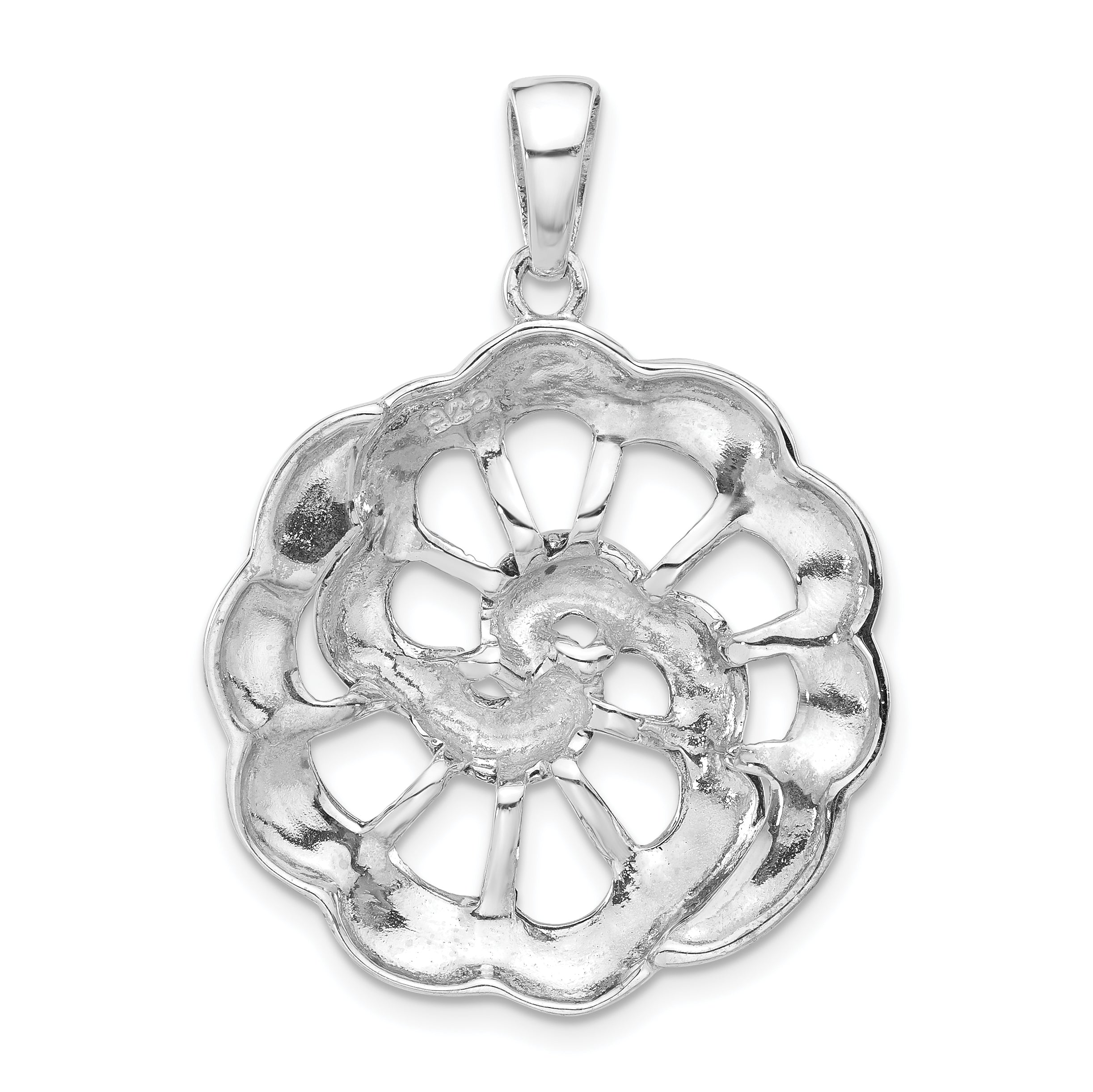Sterling Silver Marcasite Floral Pendant