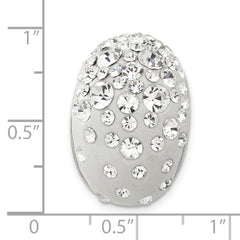 Sterling Silver Rhodium White Clay & Preciosa Crystal Chain Slide Pendant
