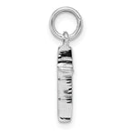 Sterling Silver RH Plated Child's Polished Cross Pendant