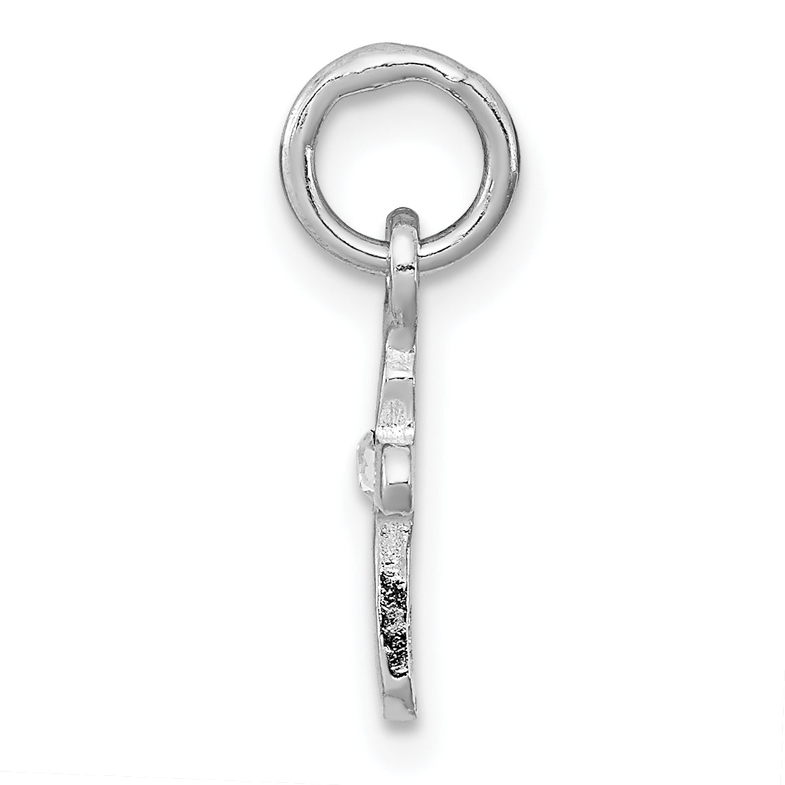 Sterling Silver RH Plated Child's Preciosca Crystal Apr Cross Pendant Secondary image
