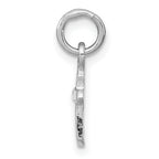 Sterling Silver RH Plated Child's Preciosca Crystal Apr Cross Pendant