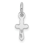 Sterling Silver RH Plated Child's Preciosca Crystal Apr Cross Pendant
