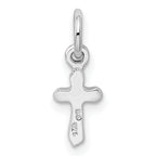Sterling Silver RH Plated Child's Preciosca Crystal Aug Cross Pendant