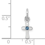 Sterling Silver RH Plated Child's Preciosca Crystal Dec Cross Pendant