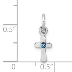 Sterling Silver RH Plated Child's Preciosca Crystal Dec Cross Pendant