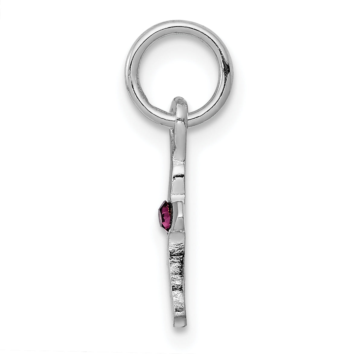 Sterling Silver RH Plated Child's Preciosca Crystal Feb Cross Pendant Secondary image