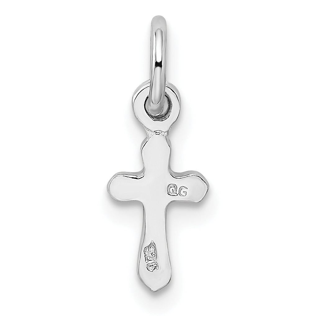 Sterling Silver RH Plated Child's Preciosca Crystal Jan Cross Pendant