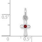 Sterling Silver RH Plated Child's Preciosca Crystal Jan Cross Pendant
