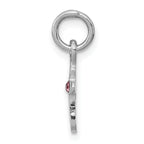 Sterling Silver RH Plated Child's Preciosca Crystal June Cross Pendant