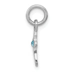 Sterling Silver RH Plated Child's Preciosca Crystal Mar Cross Pendant