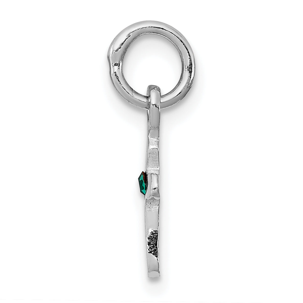 Sterling Silver RH Plated Child's Preciosca Crystal May Cross Pendant Secondary image