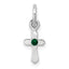 Sterling Silver RH-pltd Child's May Green Preciosca Crystal Cross Pendant