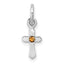 Sterling Silver RH-pltd Child's Nov Yellow Preciosca Crystal Cross Pendant