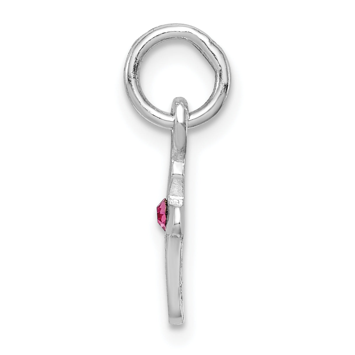 Sterling Silver RH Plated Child's Preciosca Crystal Oct Cross Pendant Secondary image
