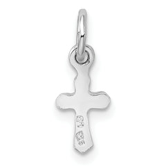 Sterling Silver RH Plated Child's Preciosca Crystal Oct Cross Pendant