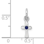 Sterling Silver RH Plated Child's Preciosca Crystal Sept Cross Pendant