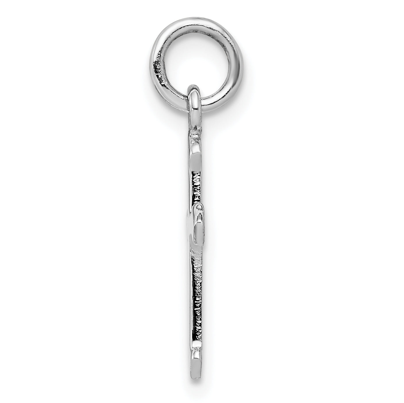 Sterling Silver RH Plated Child's Polished Cross Pendant Secondary image