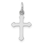 Sterling Silver RH Plated Child's Polished Cross Pendant