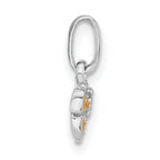 Sterling Silver RH Plated Child's Yellow Enameled Butterfly Pendant