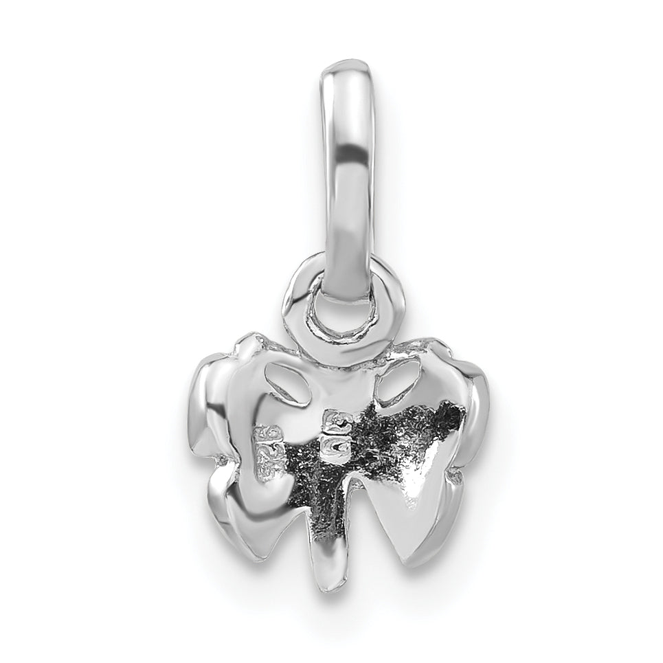 Sterling Silver RH Plated Child's Yellow Enameled Butterfly Pendant
