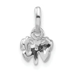 Sterling Silver RH Plated Child's Yellow Enameled Butterfly Pendant