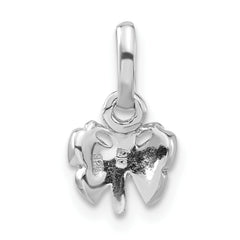 Sterling Silver RH Plated Child's Yellow Enameled Butterfly Pendant