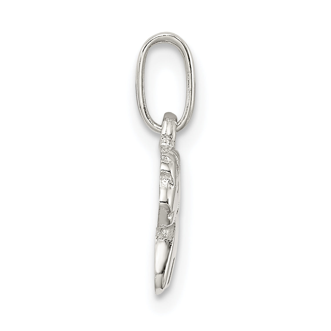 Sterling Silver RH Plated Child's Polished Pony Pendant