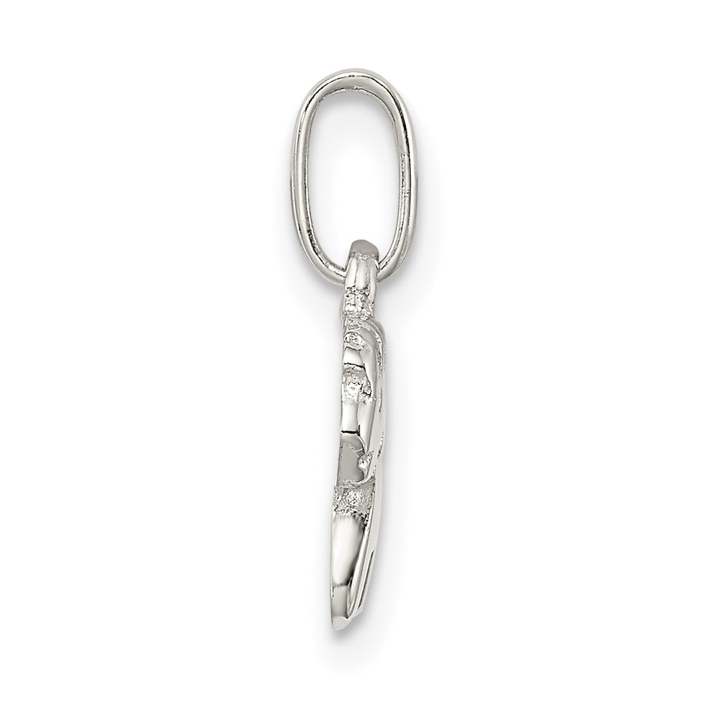 Sterling Silver RH Plated Child's Polished Pony Pendant