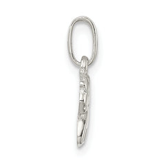 Sterling Silver RH Plated Child's Polished Pony Pendant