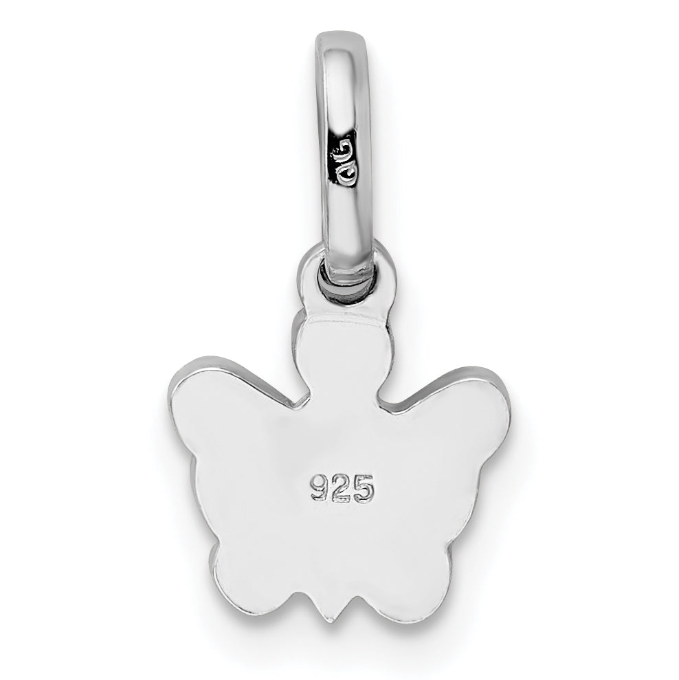 Sterling Silver RH Plated Child's Enameled Butterfly Pendant
