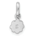 Sterling Silver RH Plated Child's White & Yellow Enamel Daisy Pendant