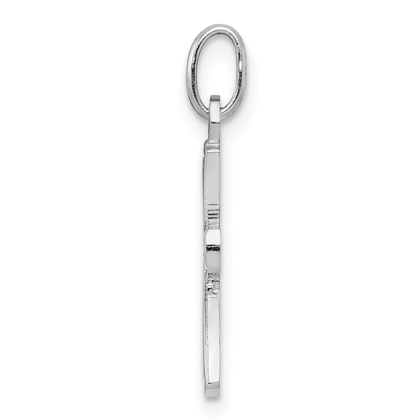 Sterling Silver RH Plated Child's Polished Cross Pendant Secondary image