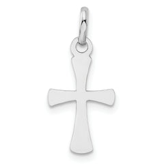 Sterling Silver RH Plated Child's Polished Cross Pendant