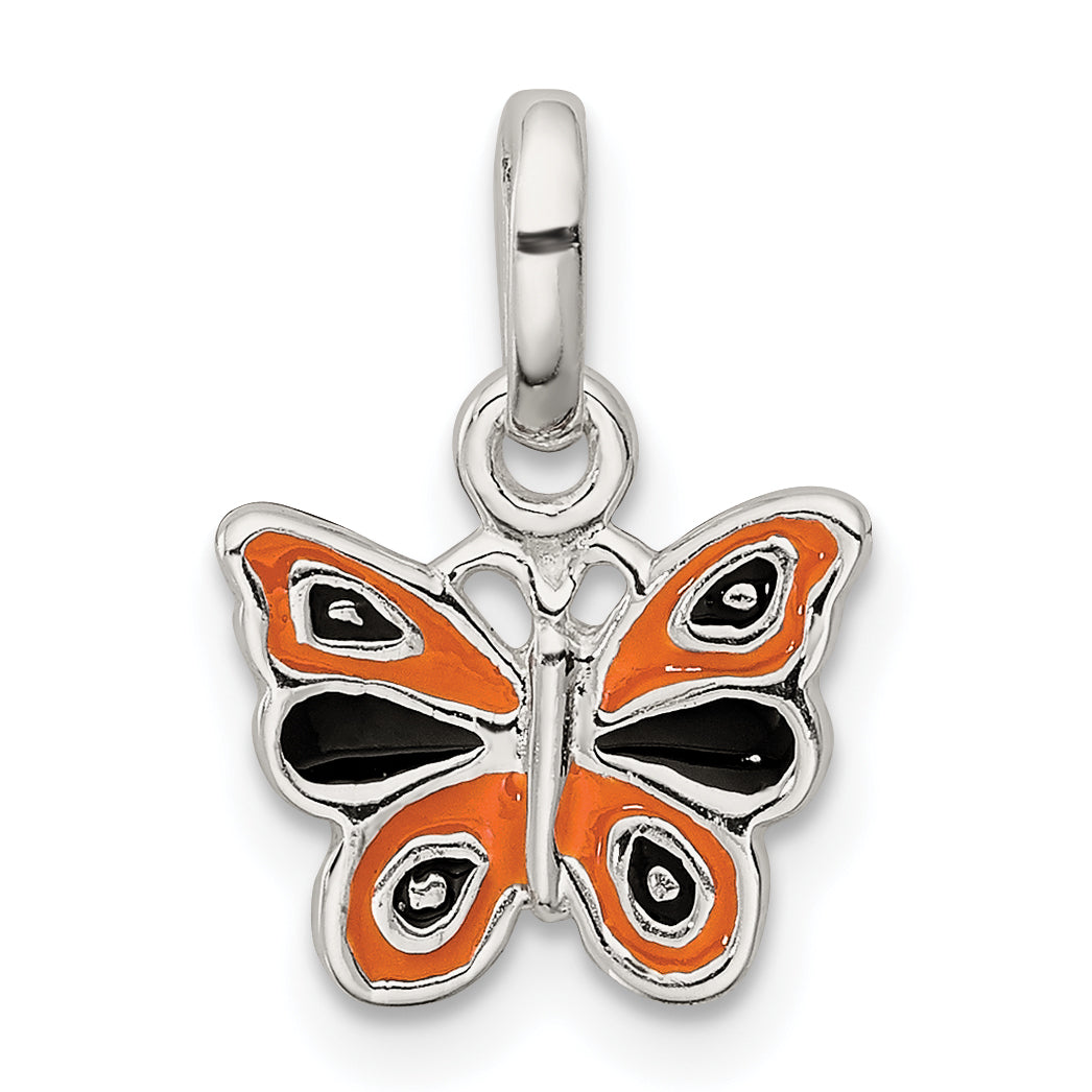 Sterling Silver Enamel Kid's Butterfly Pendant Main image