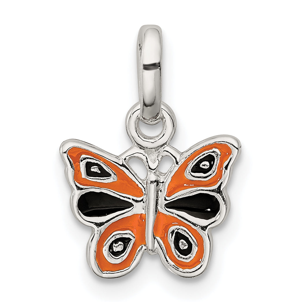 Sterling Silver Enamel Kid's Butterfly Pendant