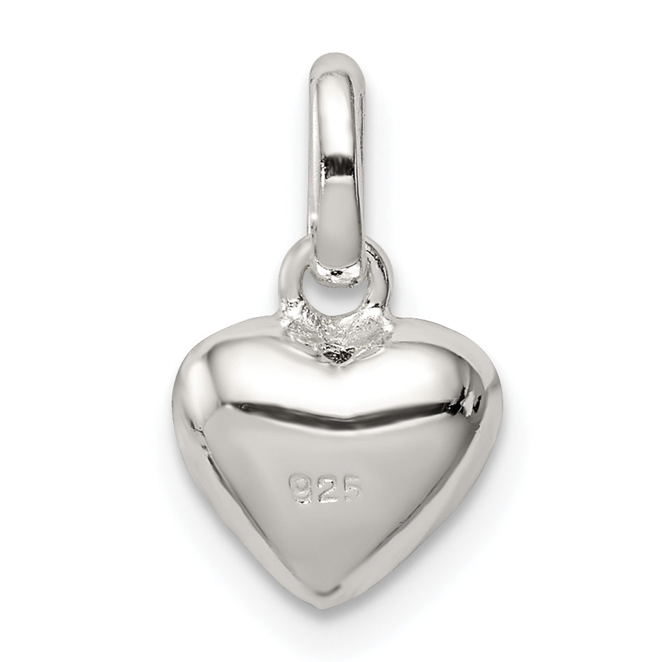 Sterling Silver Pink Enamel Kid's Heart Pendant