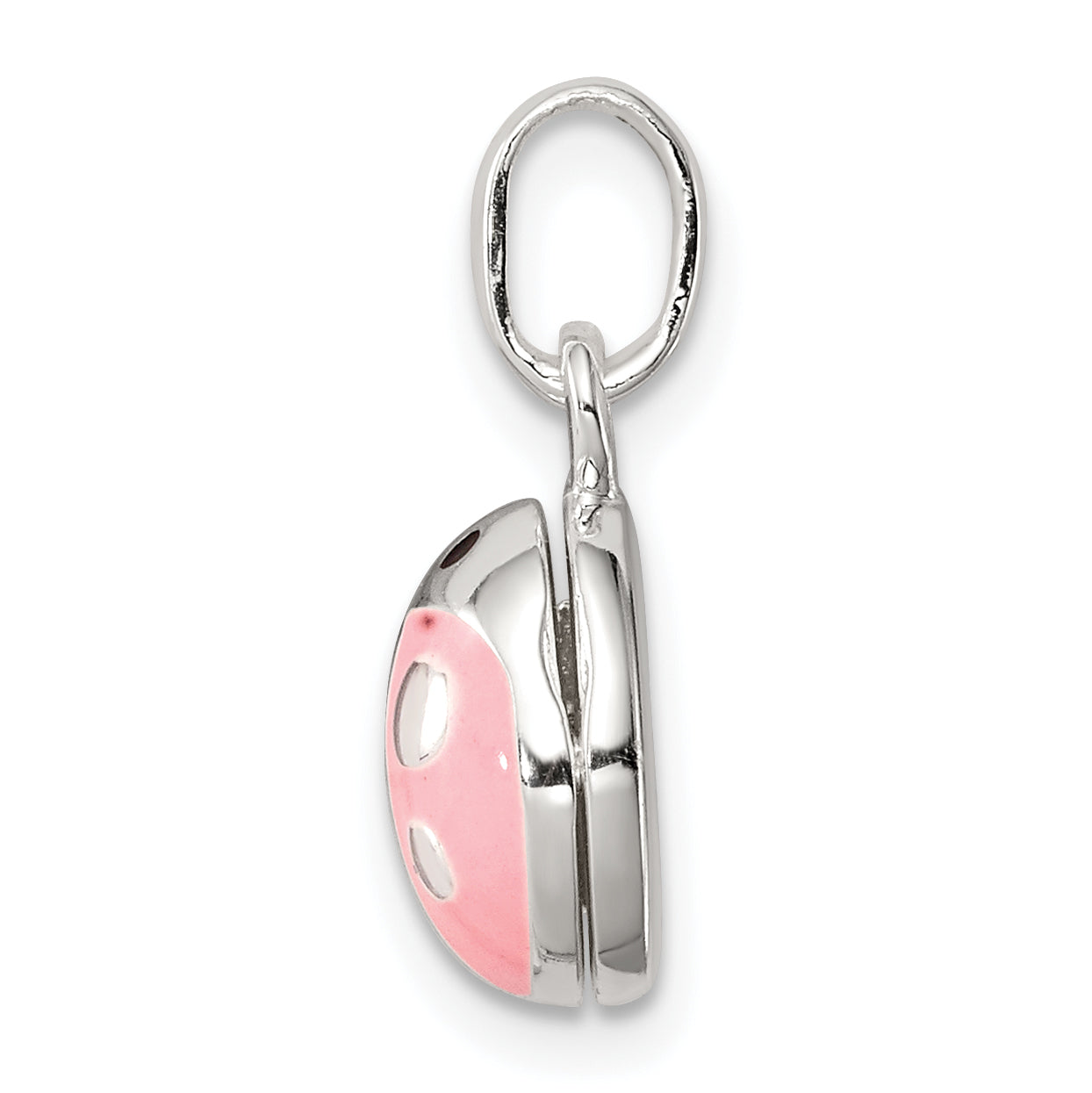 Sterling Silver Pink Enamel Ladybug Locket Pendant Secondary image