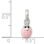 Sterling Silver Pink Enamel Kid's Ladybug Pendant
