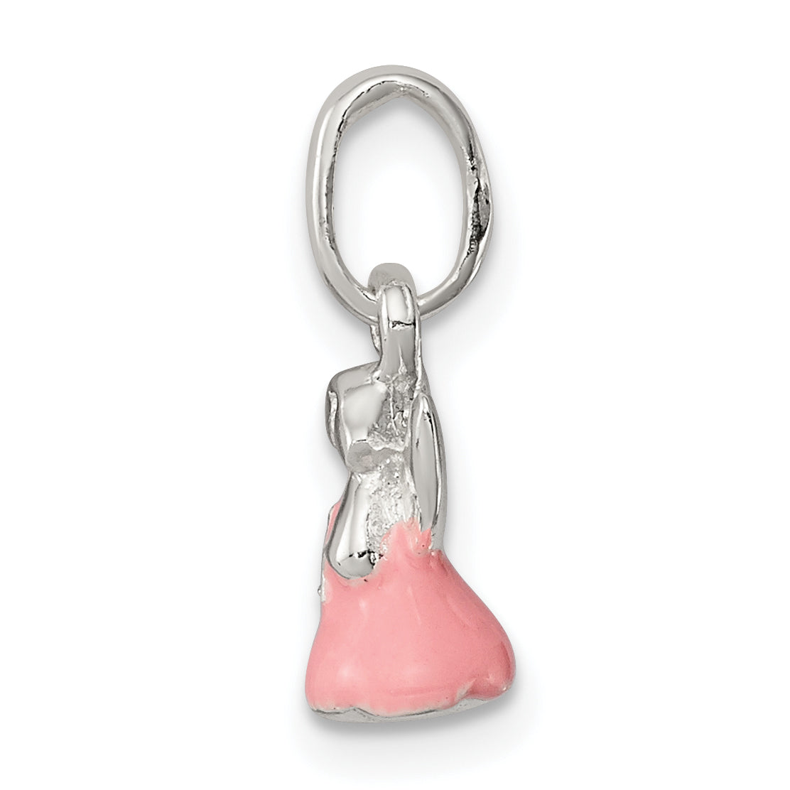 Sterling Silver Pink Enamel Angel Kid's Pendant Secondary image