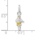 Sterling Silver Children's Yellow Enameled Hawaiian Girl Pendant