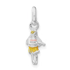 Sterling Silver Children's Enameled Hawaiian Girl Pendant