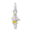 Sterling Silver Children's Enameled Hawaiian Girl Pendant